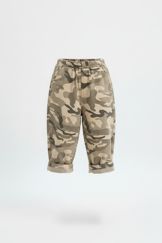 Pantalon Parachute Camouflage Ample Coton Fille - Imprimé Molleton - vue 3