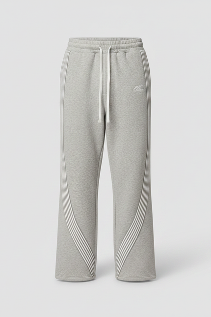 Pantalon Parachute Homme Gris Baggy Streetwear 3 - Molleton - vue 3