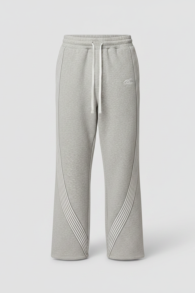 Pantalon Parachute Homme Gris Baggy Streetwear 3 - Molleton - vue 3