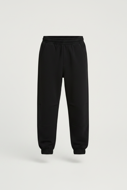 Pantalon Parachute Noir Coupe Ample Confortable Enfant - Molleton - vue 3