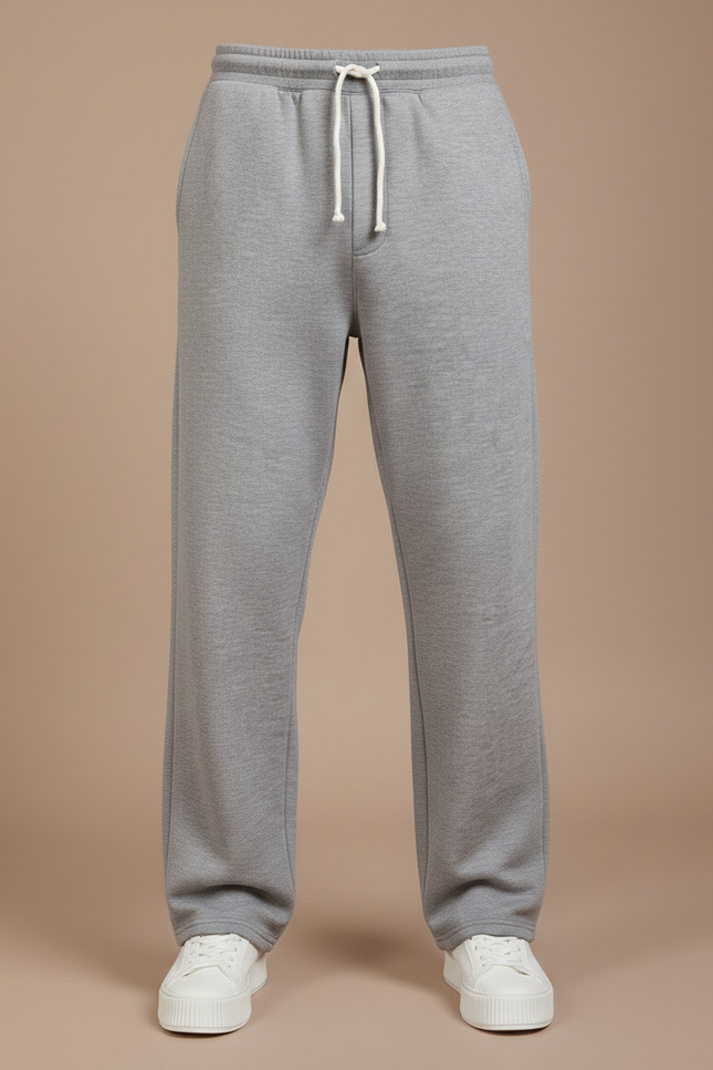 Pantalon Parachute Homme Gris Baggy Streetwear 4 - Molleton - vue 3