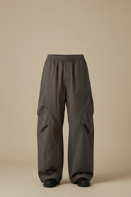Pantalon Parachute Grande Taille - Gris Polyester - vue 3