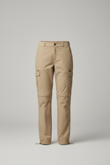 Pantalon Parachute Kaki Convertible Cargo Femme - Polyester - vue 3