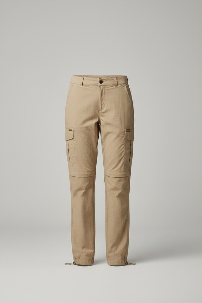 Pantalon Parachute Kaki Convertible Cargo Femme - Polyester - vue 3