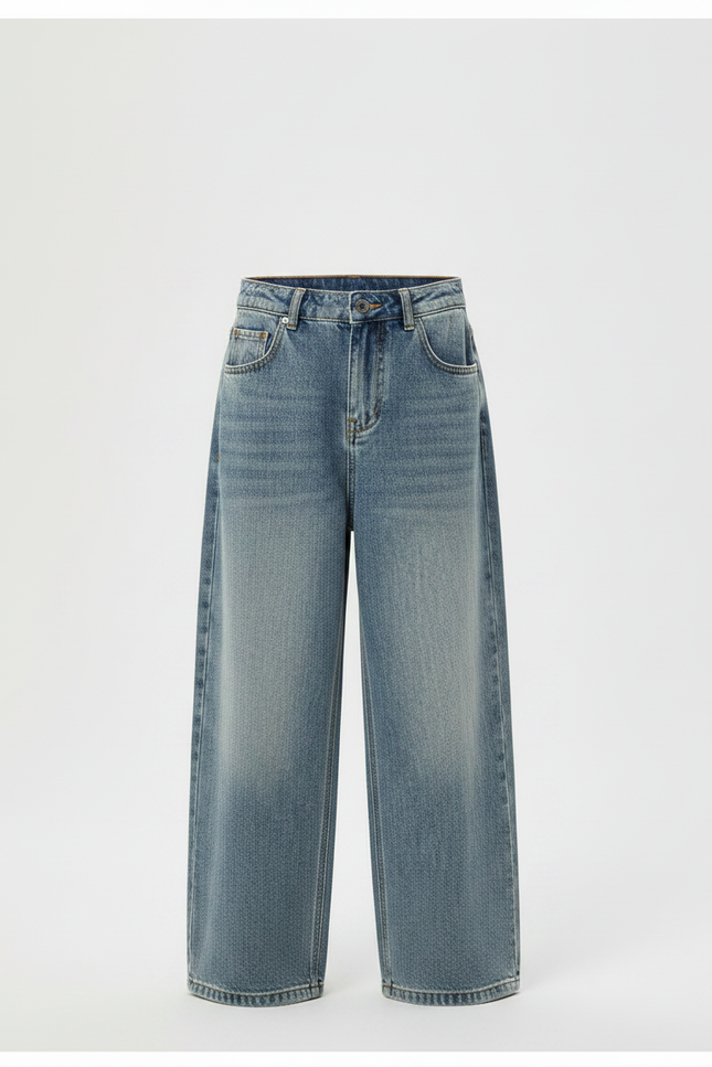 Pantalon Parachute Denim Ample Garçon Décontracté - Bleu Jean - vue 3