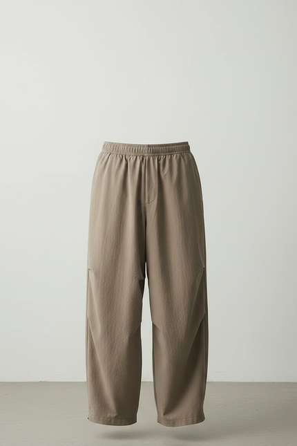 Pantalon Parachute Beige Ample Cargo Décontracté Plissé Homme - Polyester - vue 3
