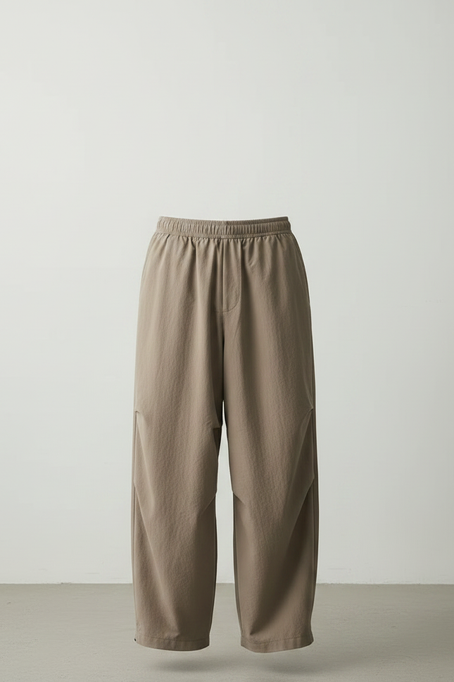 Pantalon Parachute Beige Ample Cargo Décontracté Plissé Homme - Polyester - vue 3