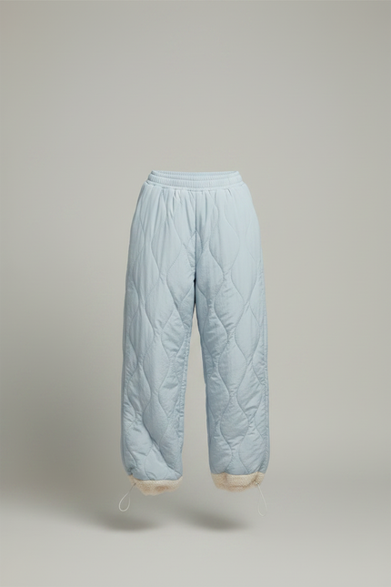 Pantalon Parachute Bleu Matelassé Ample Doublé Polaire - Polyester - vue 3