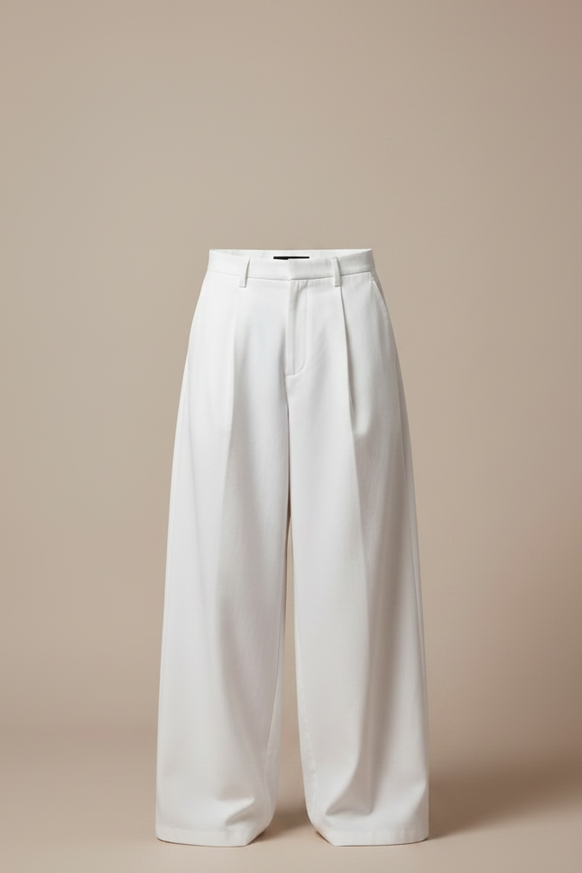 Pantalon Parachute Blanc Ample Homme Décontracté Fluide - Coton - vue 3