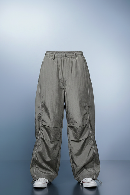 Pantalon Parachute Gris Ample Nylon Enfant Décontracté - Polyester - vue 3