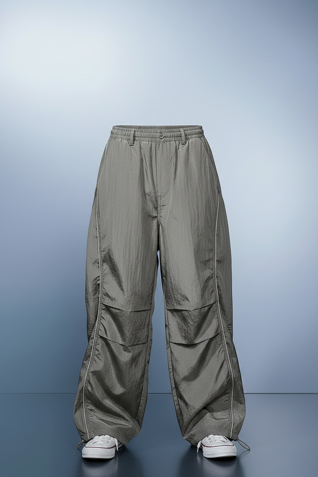 Pantalon Parachute Gris Ample Nylon Enfant Décontracté - Polyester - vue 3