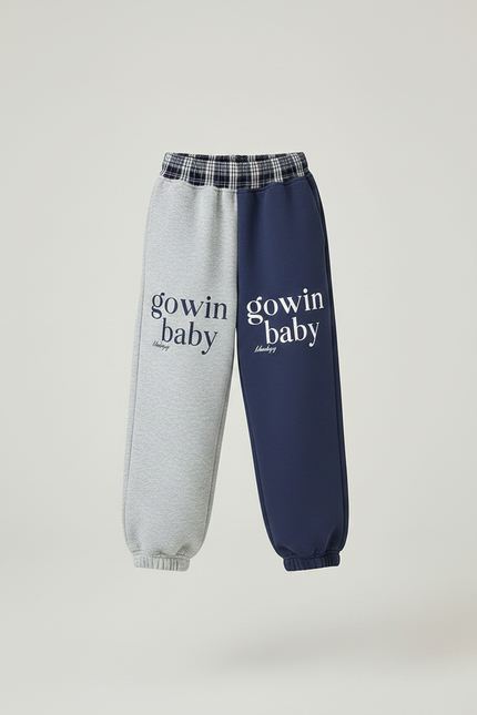 Pantalon Parachute Bicolore Molletonné Lettres Imprimées Enfant - Multicolore - vue 3