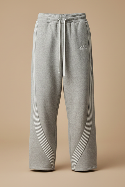 Pantalon Parachute Homme Gris Baggy - Molleton - vue 3