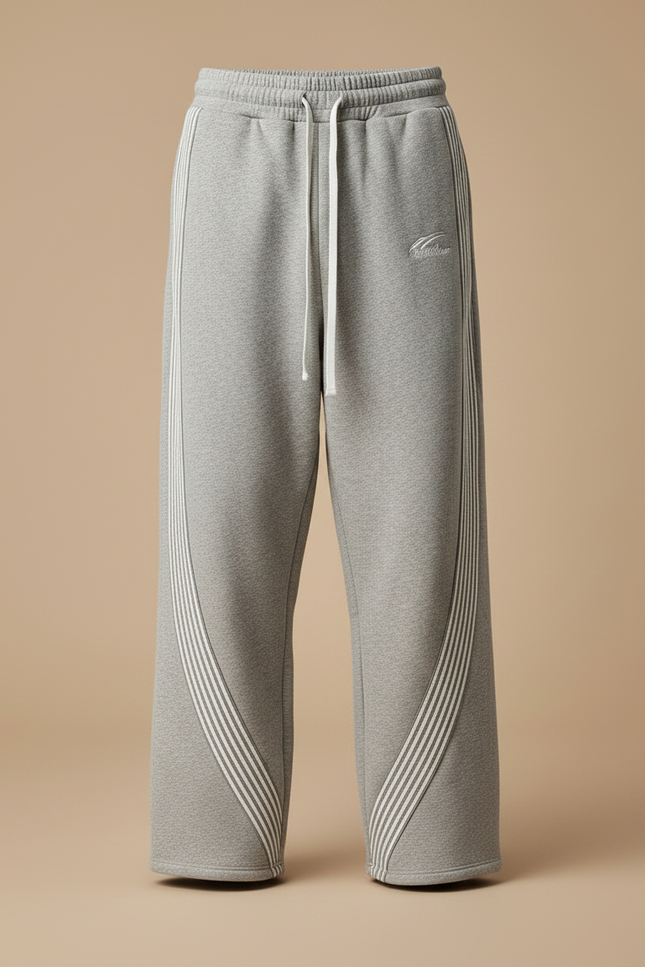Pantalon Parachute Homme Gris Baggy - Molleton - vue 3