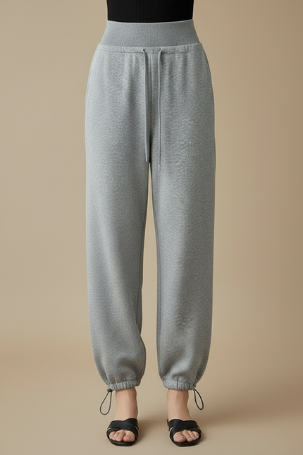 Pantalon Parachute Gris Ample Drapé Décontracté - Molleton - vue 3