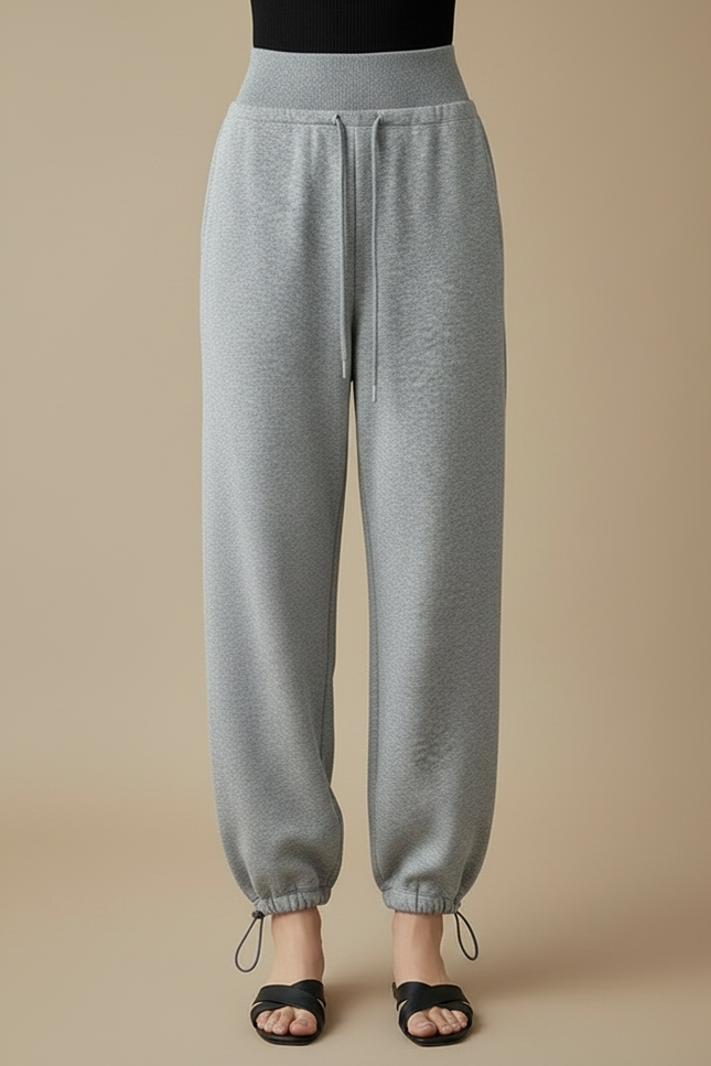 Pantalon Parachute Gris Ample Drapé Décontracté - Molleton - vue 3
