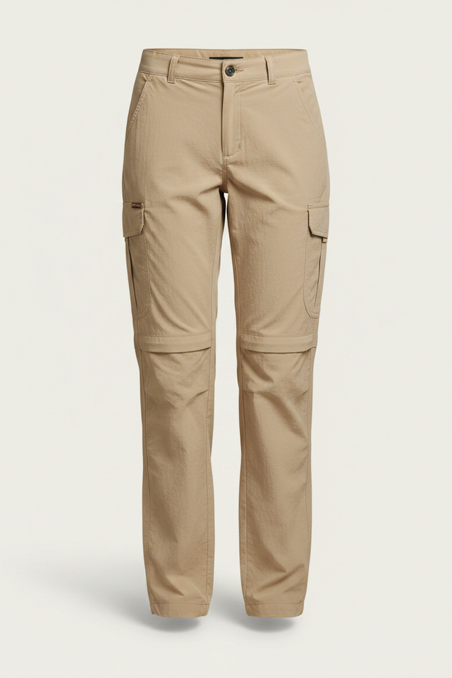Pantalon Parachute Beige Convertible Cargo Femme - Polyester - vue 3