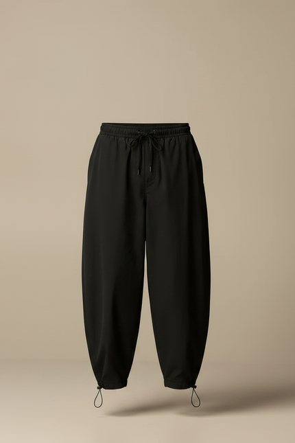 Pantalon Parachute Noir Ample Cordon Homme - Polyester - vue 3