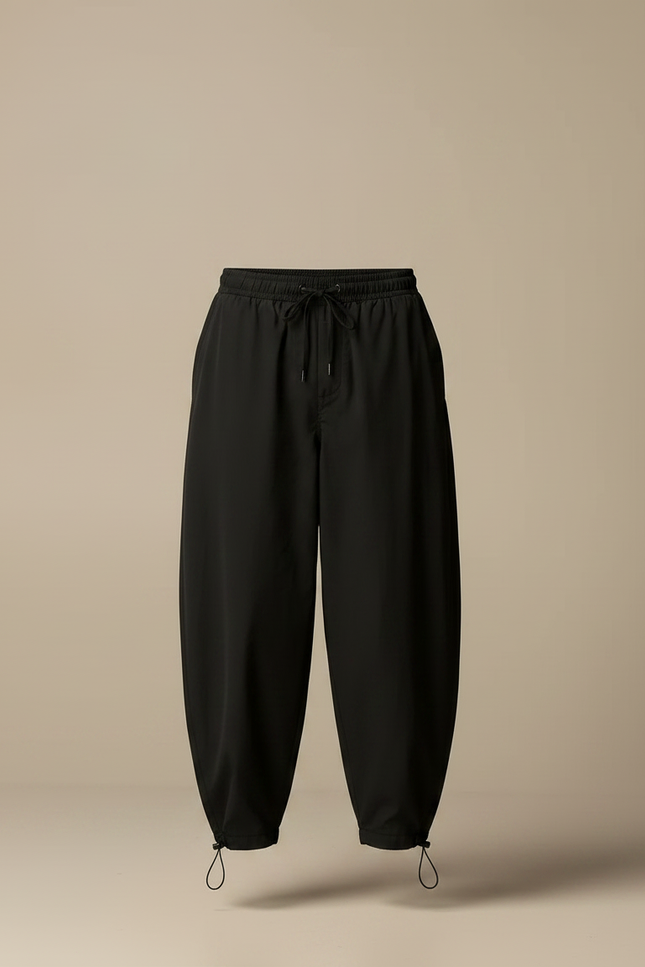 Pantalon Parachute Noir Ample Cordon Homme - Polyester - vue 3