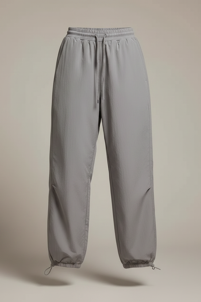 Pantalon Parachute Gris Ample Décontracté Fluide Femme - Polyester - vue 3