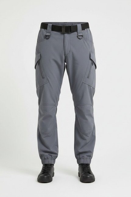 Pantalon Parachute Gris Cargo Tactique Homme Ajusté - Polyester - vue 3