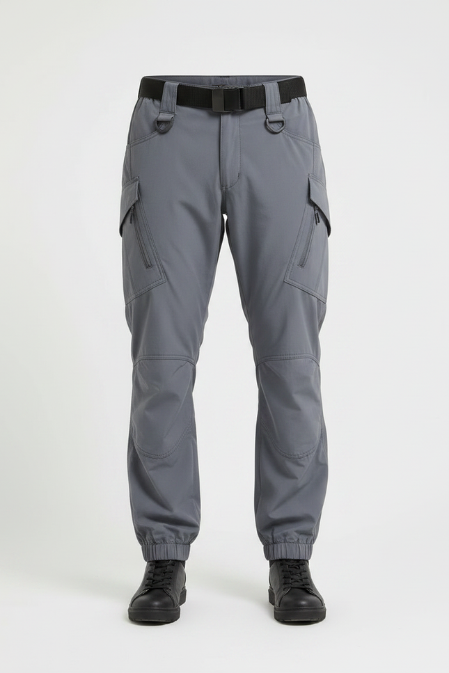 Pantalon Parachute Gris Cargo Tactique Homme Ajusté - Polyester - vue 3