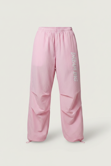 Pantalon Parachute Rose Ample Fluide Imprimé Décontracté - Polyester - vue 3