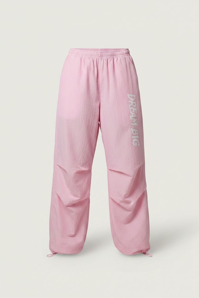 Pantalon Parachute Rose Ample Fluide Imprimé Décontracté - Polyester - vue 3