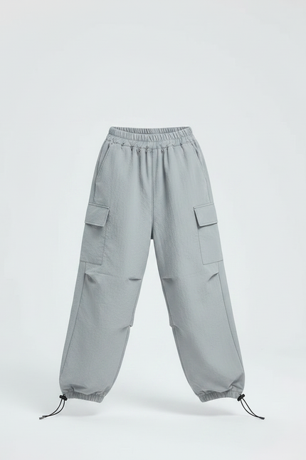 Pantalon Parachute Gris Ample Nylon Enfant - Polyester - vue 3