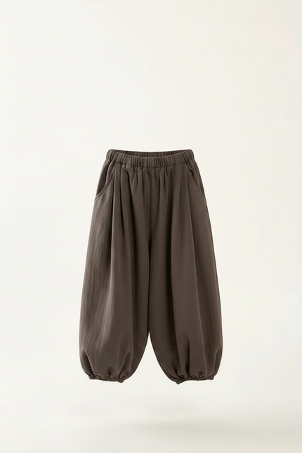 Pantalon Parachute Gris Ample Coton Enfant Garçon - vue 3