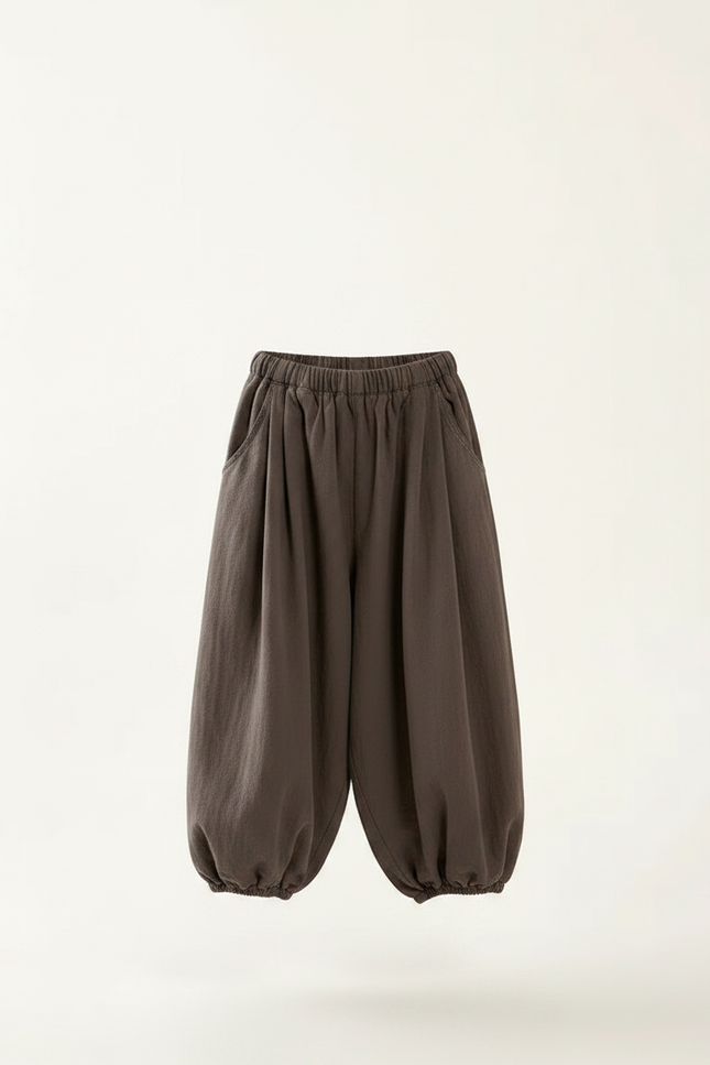 Pantalon Parachute Gris Ample Coton Enfant Garçon - vue 3