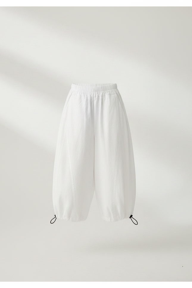 Pantalon Parachute Blanc Ample Bouffant Enfant Coton - vue 3