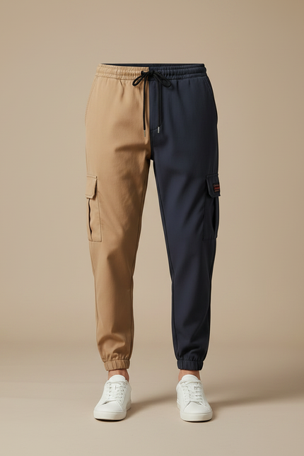 Pantalon Parachute Bicolore Cargo Streetwear Casual Léger - Multicolore Polyester - vue 3