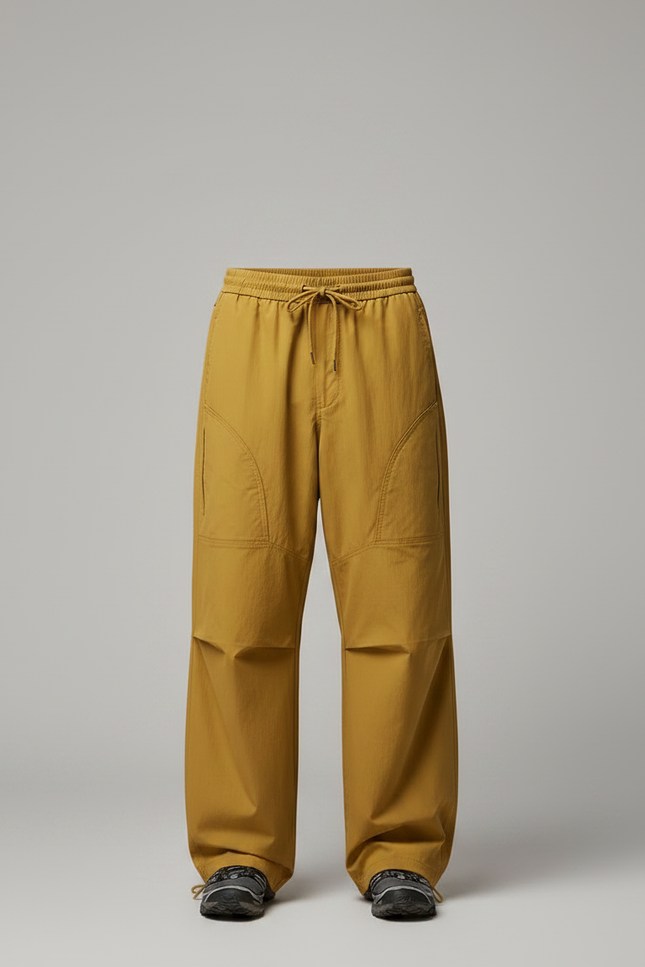 Pantalon Parachute Jaune Ample Léger Cordon Homme - Polyester - vue 3