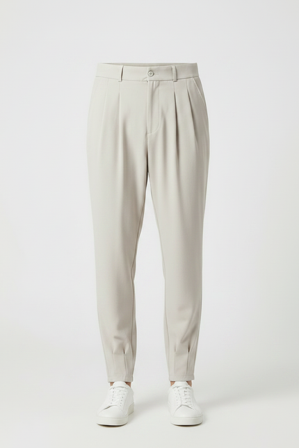Pantalon Parachute Beige Plissé Fluide Décontracté Homme - Polyester - vue 3