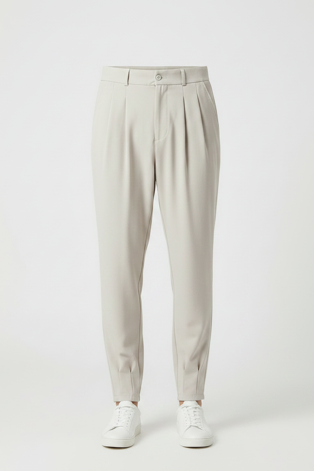 Pantalon Parachute Beige Plissé Fluide Décontracté Homme - Polyester - vue 3