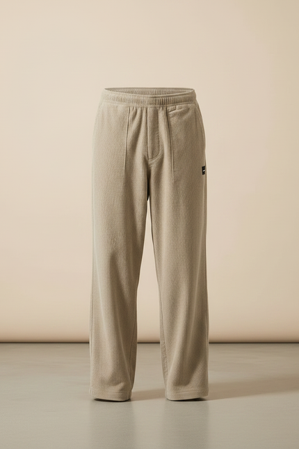 Pantalon Parachute Beige Côtelé Ample Homme Décontracté Sport - Cordé - vue 3