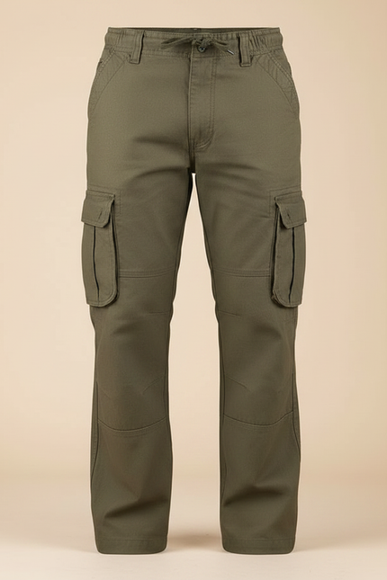 Pantalon Parachute Kaki Ample Multi-Poches Coton Homme - vue 3