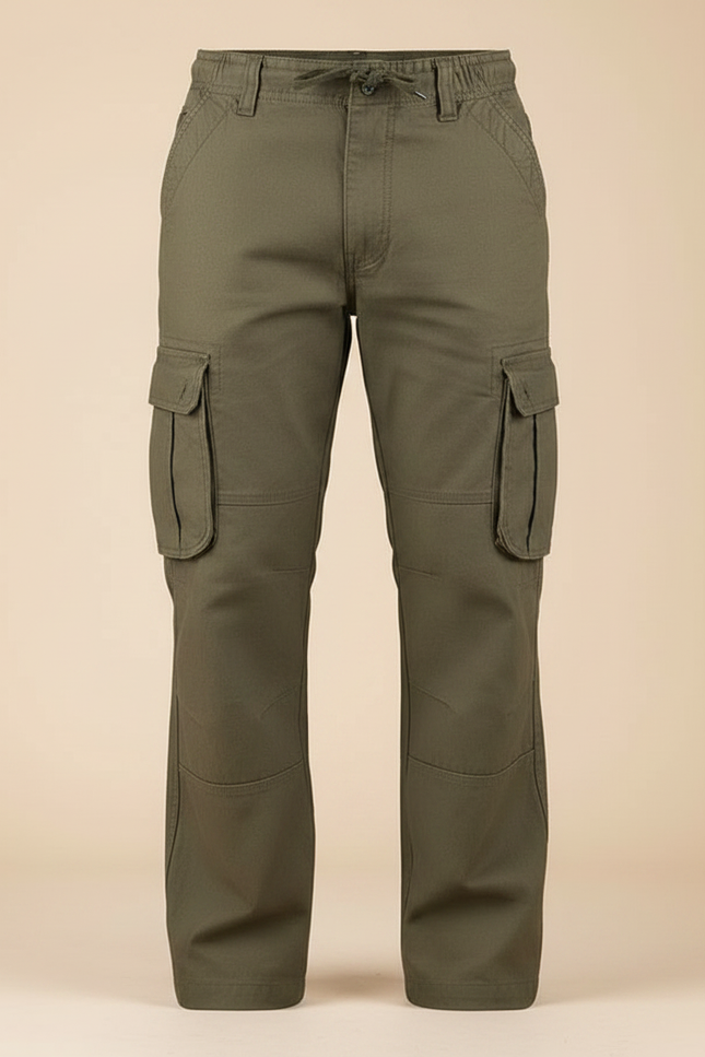 Pantalon Parachute Kaki Ample Multi-Poches Coton Homme - vue 3