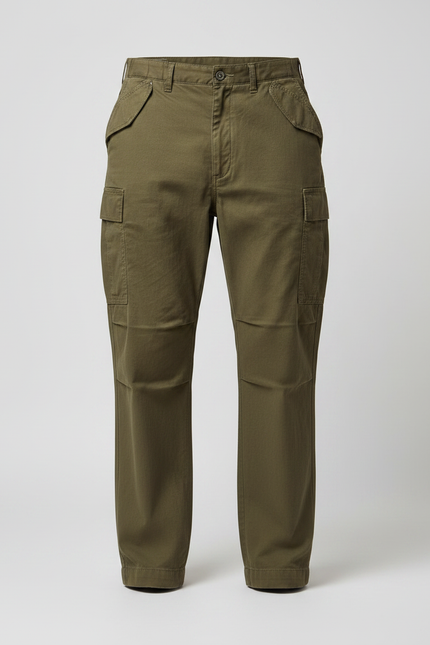 Pantalon Parachute Kaki Cargo Coton Homme Décontracté - vue 3