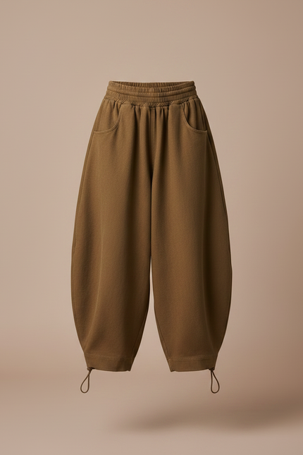 Pantalon Parachute Kaki Ample Confortable Enfant - Molleton - vue 3