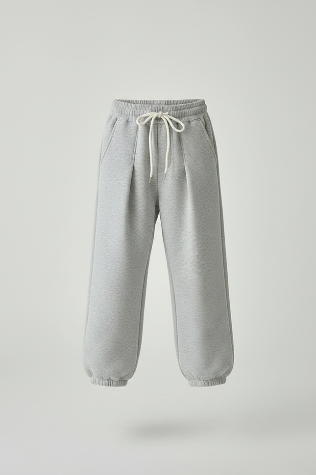 Pantalon Parachute Gris Ample Molleton Garçon Hiver - vue 3