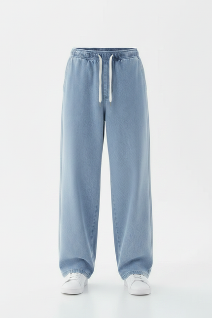 Pantalon Parachute Jean Ample Décontracté Homme Clair - Bleu - vue 3