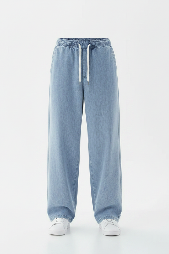 Pantalon Parachute Jean Ample Décontracté Homme Clair - Bleu - vue 3