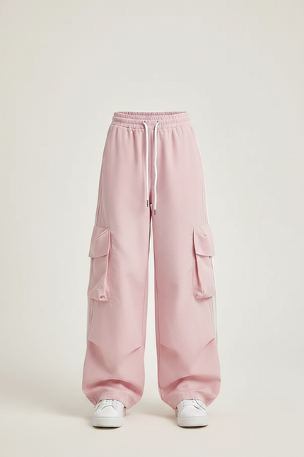 Pantalon Parachute Fille Baggy Nylon - Rose Polyester - vue 3