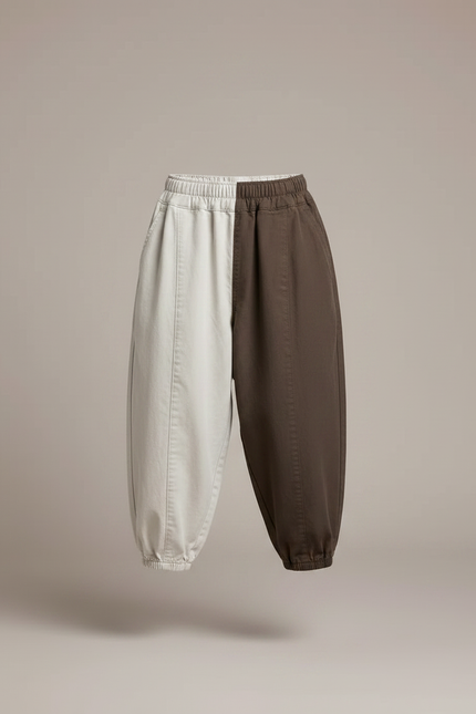 Pantalon Parachute Bicolore Ample Garçon Décontracté - Multicolore Toile - vue 3