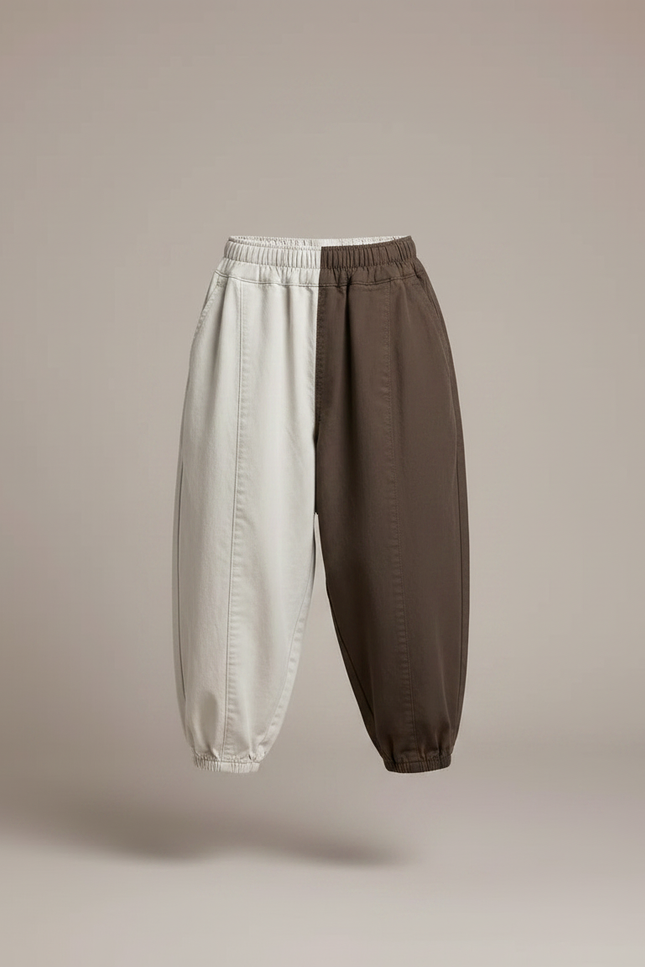 Pantalon Parachute Bicolore Ample Garçon Décontracté - Multicolore Toile - vue 3