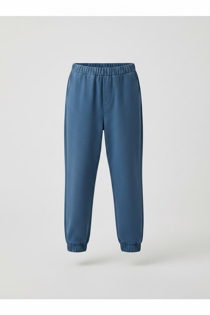Pantalon Parachute Côtelé Ample Décontracté Garçon - Bleu Cordé - vue 3