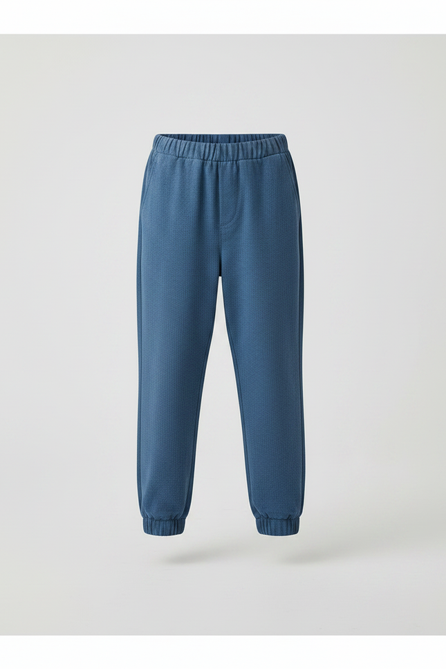 Pantalon Parachute Côtelé Ample Décontracté Garçon - Bleu Cordé - vue 3