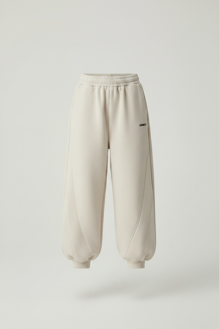 Pantalon Parachute Beige Ample Décontracté Enfant Confortable - Molleton - vue 3